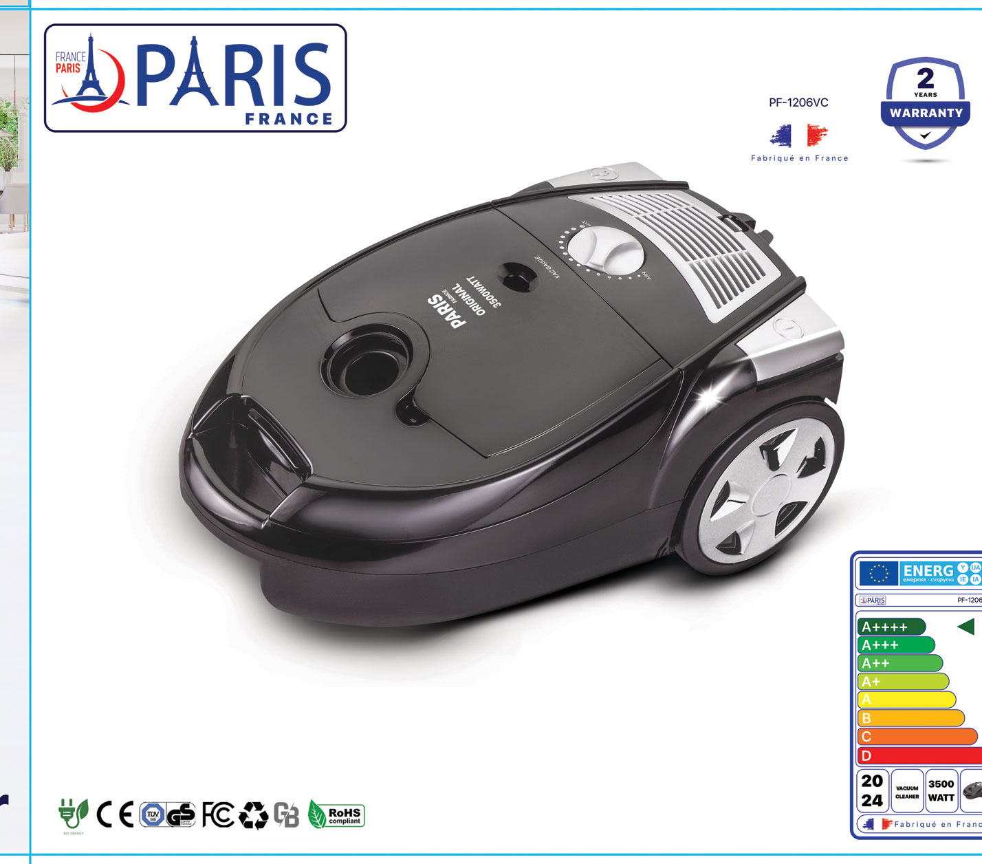 جارو برقی پاریس مدل PF1206VC